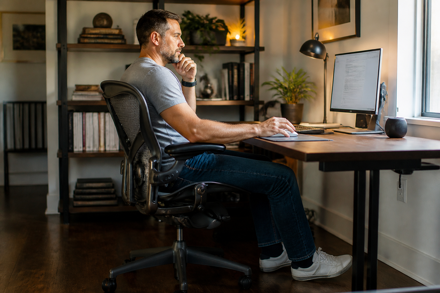 How to know if an Aeron Chair Size C is too big for a small desk setup