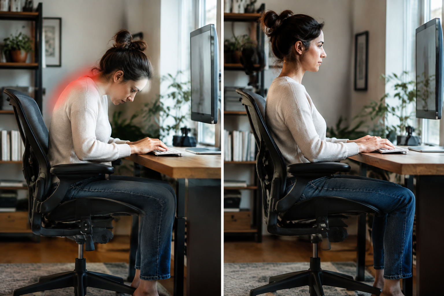 How to set Aeron chair arm height to stop neck and shoulder tension