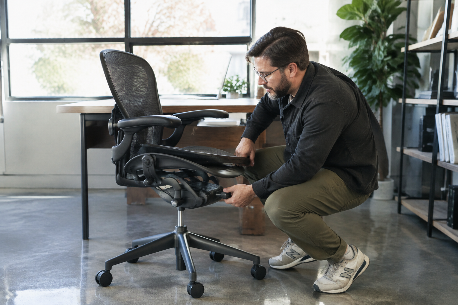 How to set your Herman Miller Aeron fully loaded forward tilt for typing posture