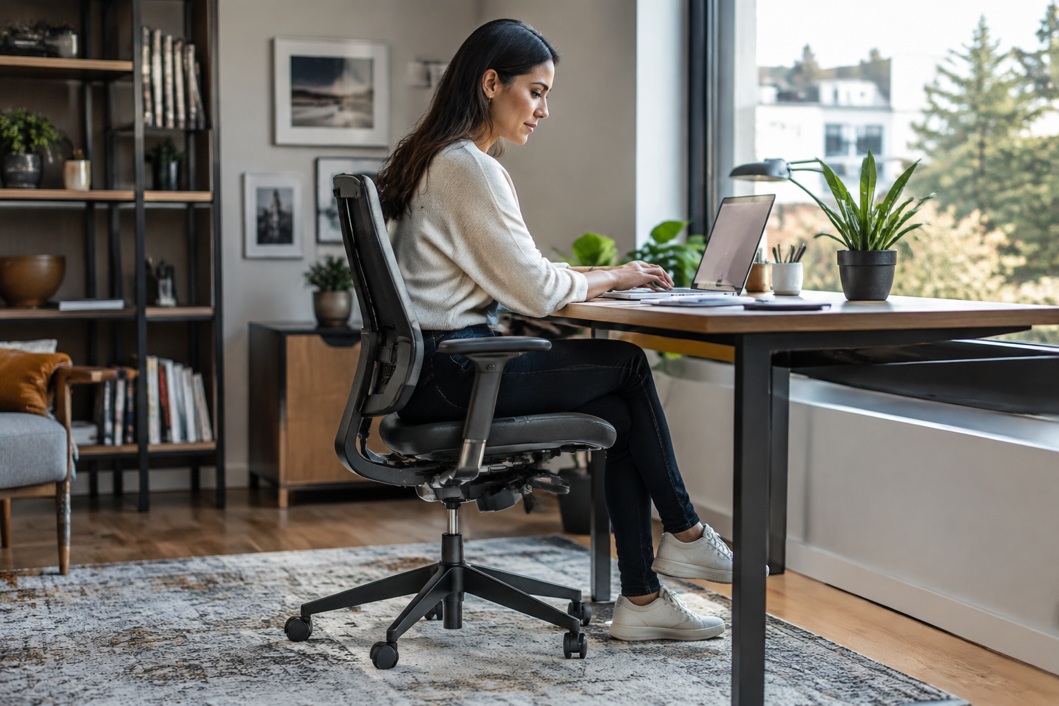 A step-by-step guide to using the natural glide system on a Steelcase Leap task chair